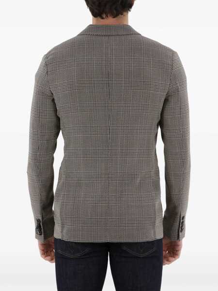 Geci Tonello Double-Breasted Glen Plaid Jacket Beige Barbati (BM 11588376) 4