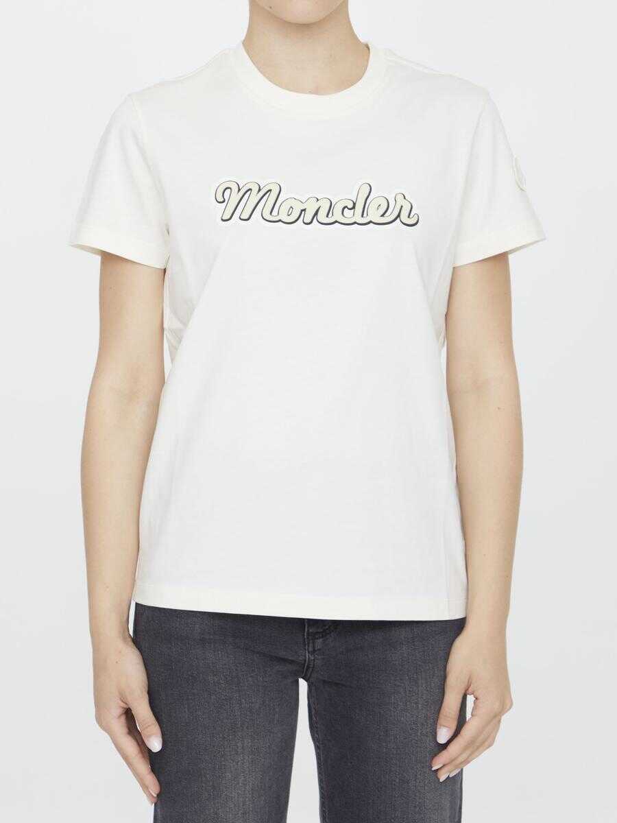 Moncler Cotton t-shirt with logo WHITE