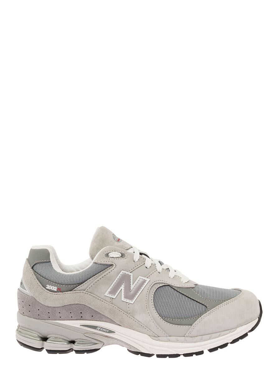 New Balance \'2002R\' Grey Low Top Sneakers with Logo Patch in Suede Leather Man GREY