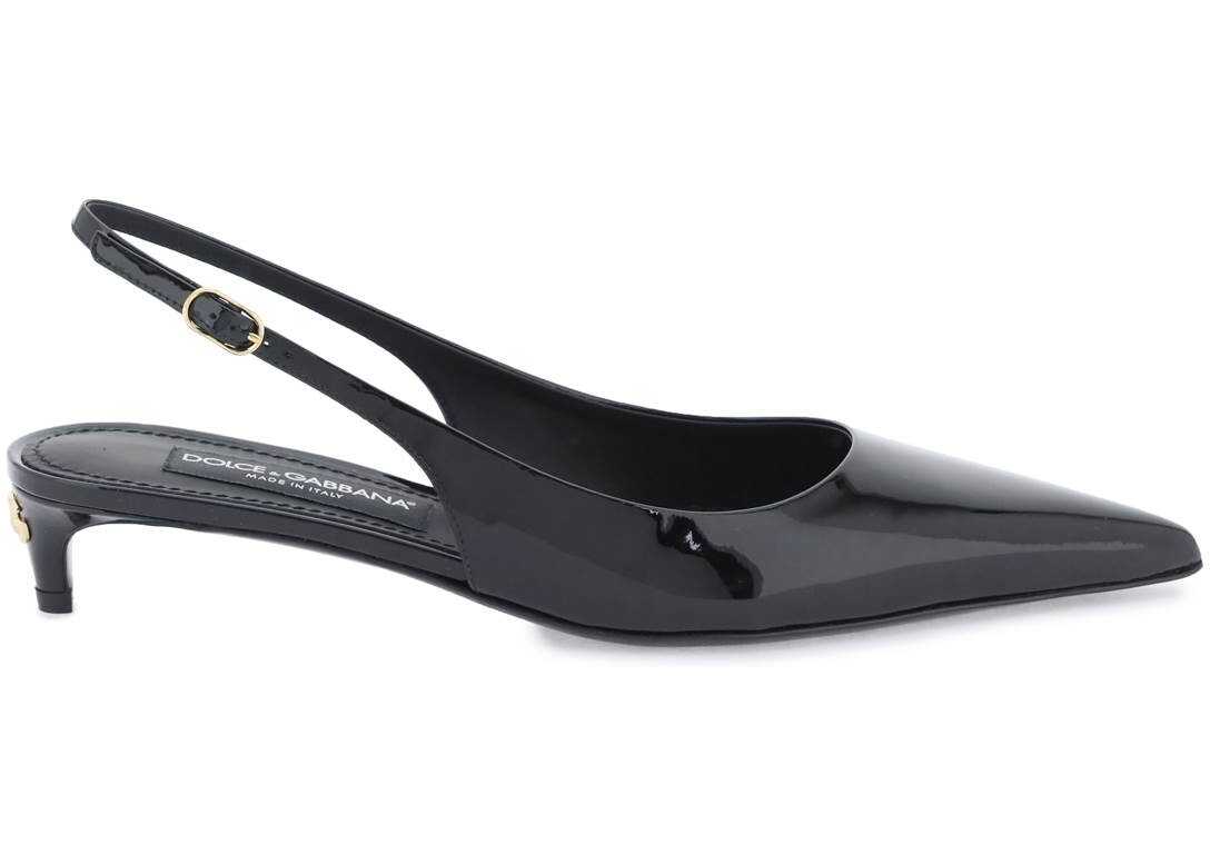 Dolce & Gabbana Patent Leather Slingback Pumps NERO