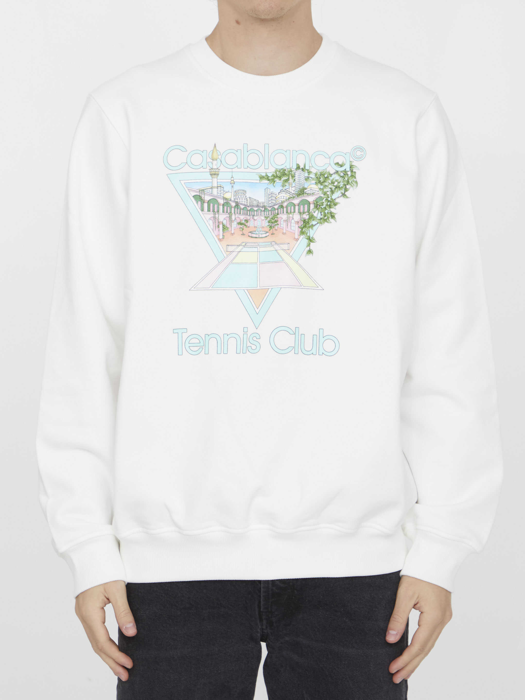 Casablanca Tennis Club Icon Sweatshirt WHITE