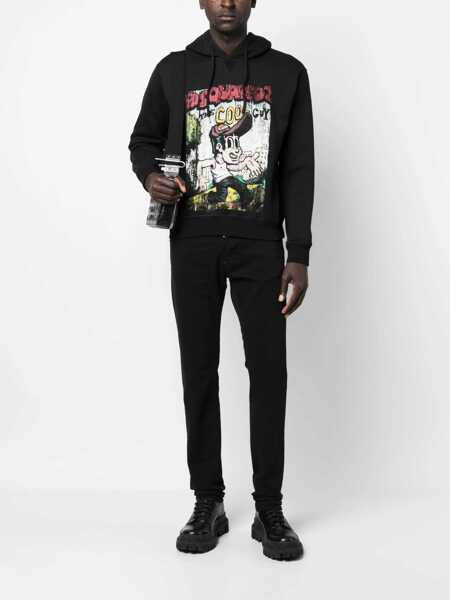 Bluze de trening DSQUARED2 Sweatshirt With Logo Print BLACK Barbati (BM 11620803) 2