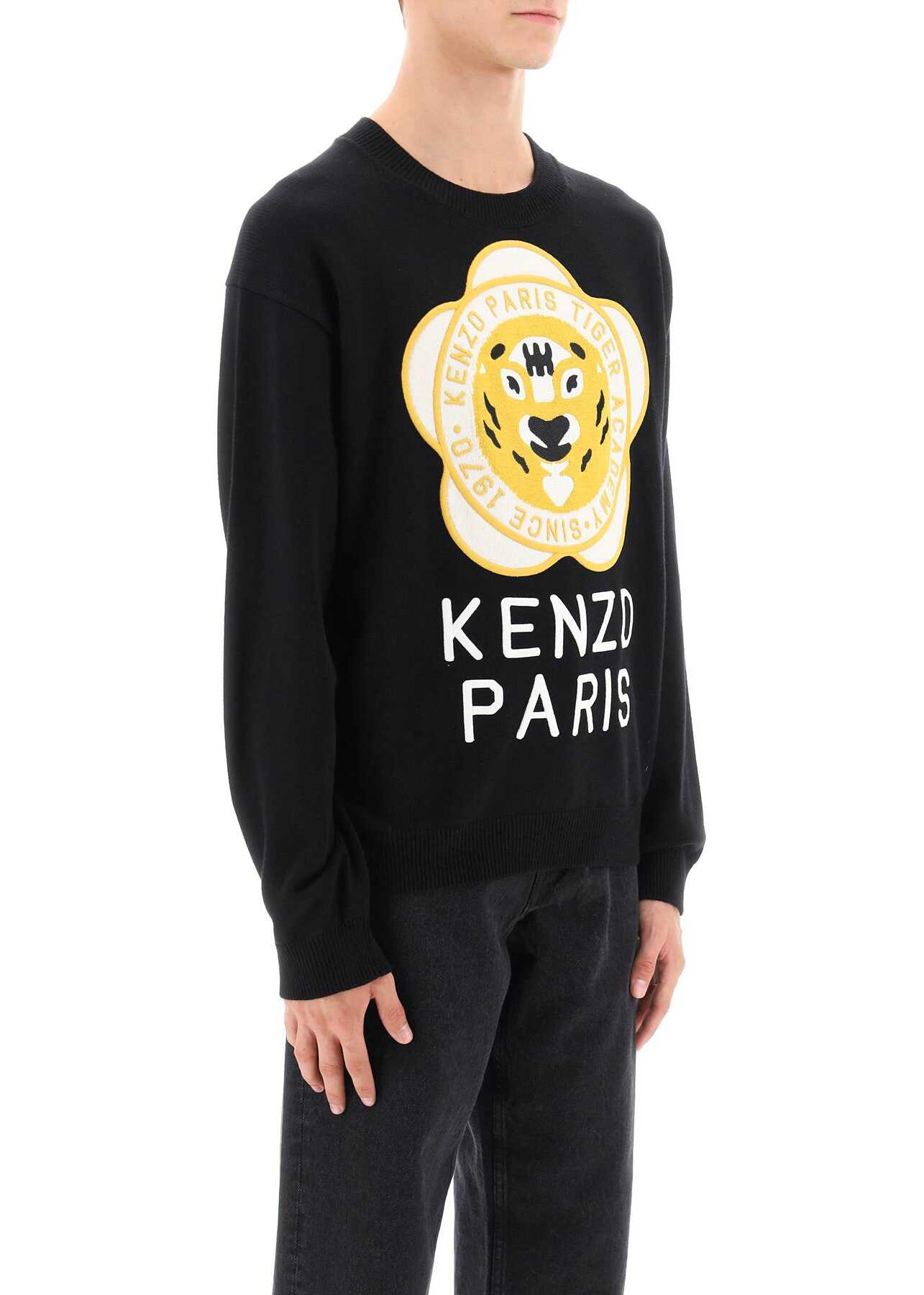 Kenzo Tiger Academy Crew-Neck Sweater BLACK