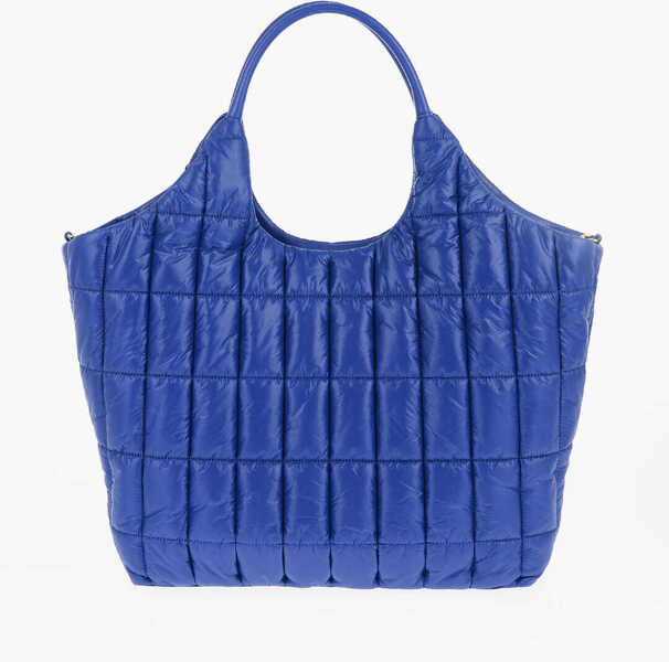 Genti de mana Moschino Love Quilted Nylon Tote Bag With Faux Leather Trims Blue Femei (BM 11626710) 3
