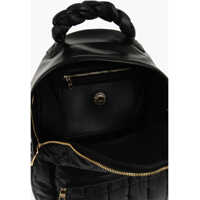 Rucsacuri Moschino Dama - Rucsacuri Moschino Love Quilted Nylon Backpack With Faux Leather Trims Black Femei (BM 11627655) - B-mall.ro