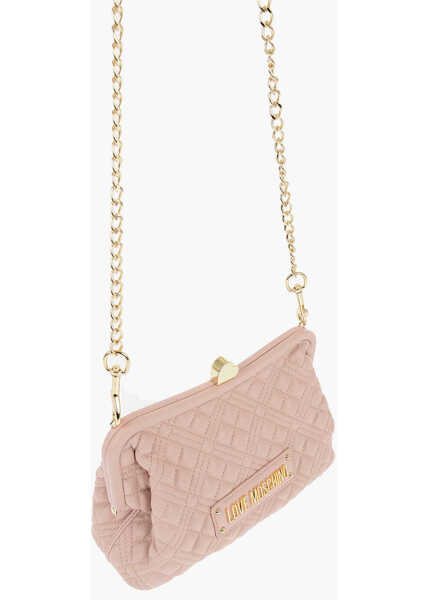 Genti tip postas Moschino Love Quilted Faux Leather Bag With Golden Chain And Heart De Pink Femei (BM 11627658) 3