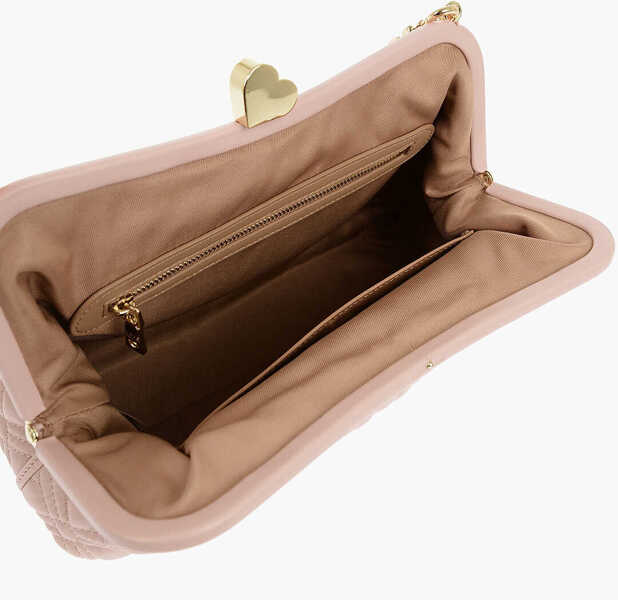 Genti tip postas Moschino Love Quilted Faux Leather Bag With Golden Chain And Heart De Pink Femei (BM 11627658) 4