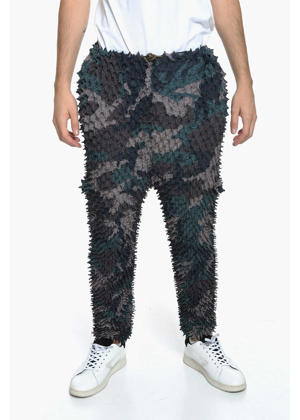 DOUBLET Cropped Shibori Trousers With Camouflage Print Multicolor