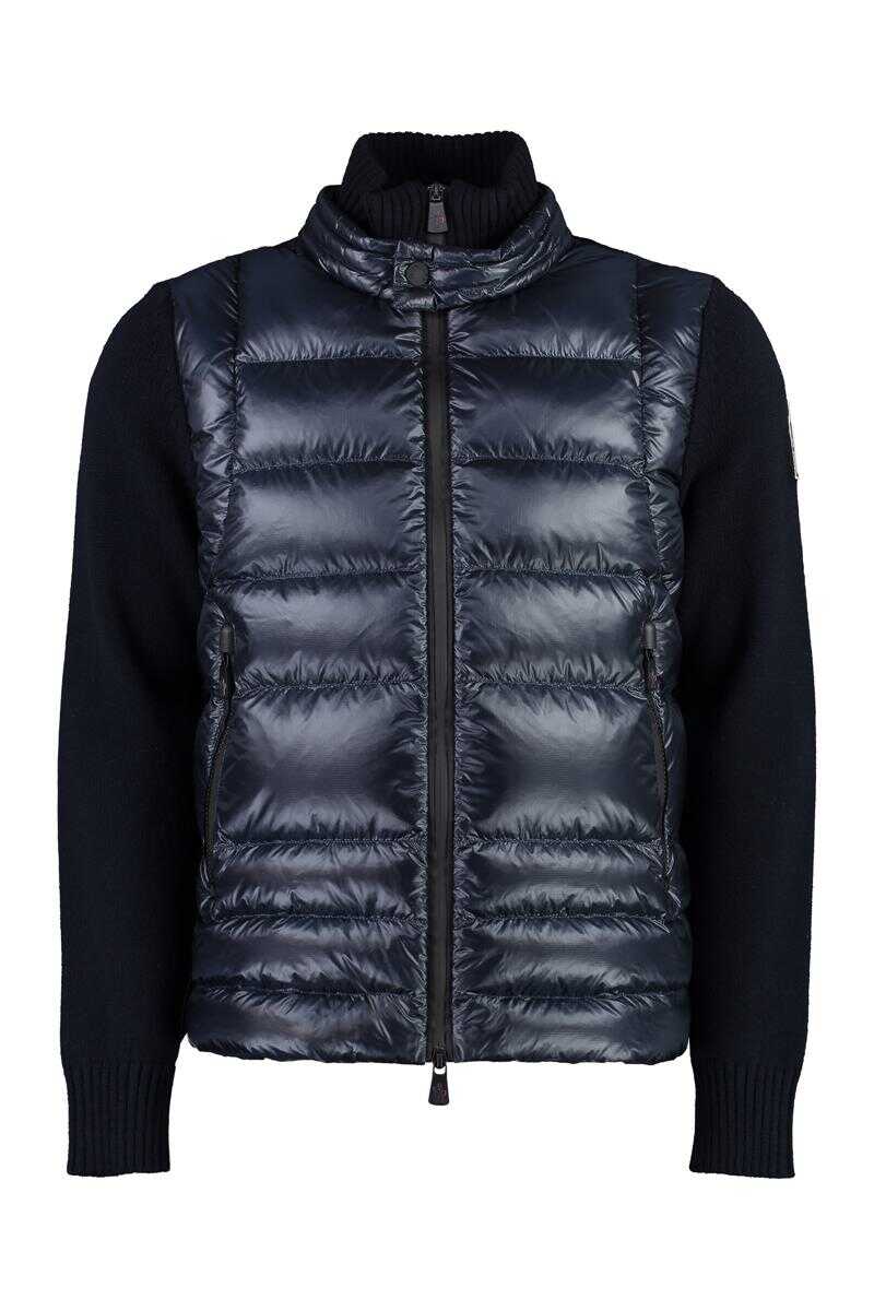 Moncler Grenoble MONCLER GRENOBLE CARDIGAN WITH PADDED FRONT PANEL BLUE