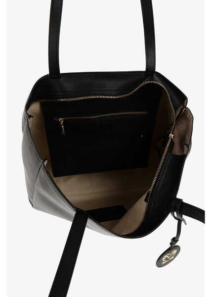 Genti de umar Moschino Love Faux Leather Shoulder Bag With Golden Logo Black Femei (BM 11630622) 4