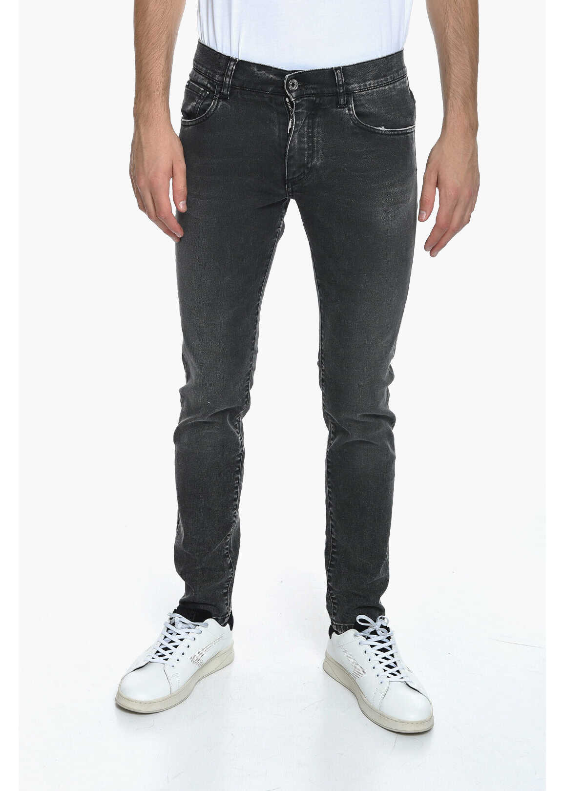 Dolce & Gabbana Tapered-Fit Denims With Stone-Washed Effect 16Cm Black