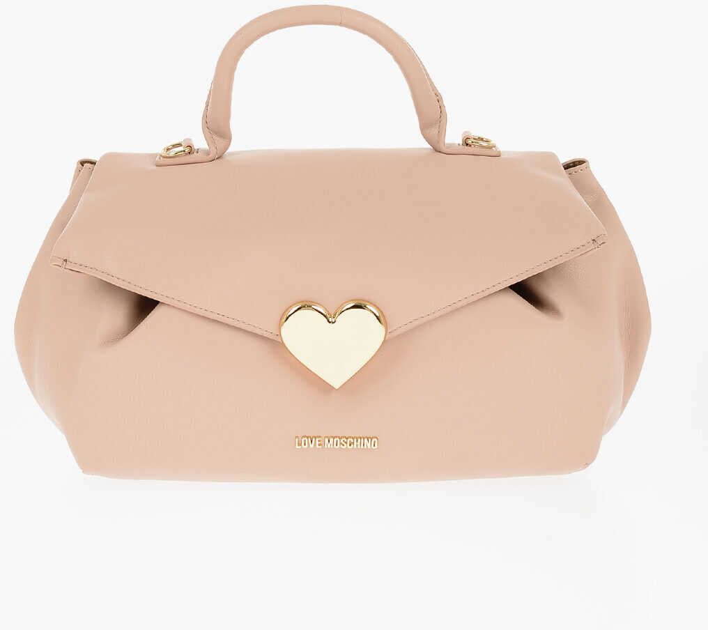 Moschino Love Faux Leather Eco-Friendly Gracious Shoulder Bag With Me Pink