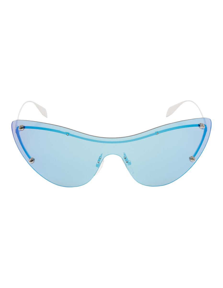 Alexander McQueen ALEXANDER MCQUEEN Spike Studs Cat-Eye Mask Sunglasses in /Silver BLUE