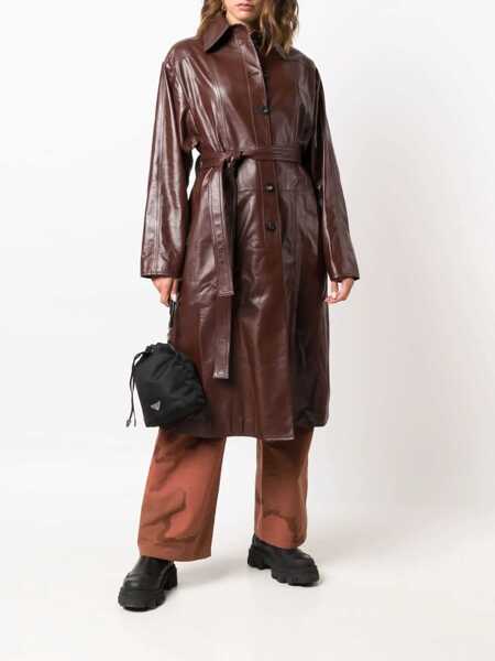 Geci de piele AMBUSH Belted Soft-Leather Trench Brown Femei (BM 11635650) 2
