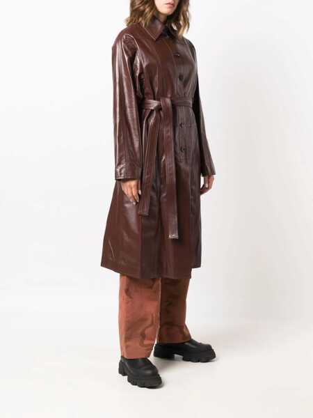Geci de piele AMBUSH Belted Soft-Leather Trench Brown Femei (BM 11635650) 3