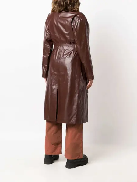 Geci de piele AMBUSH Belted Soft-Leather Trench Brown Femei (BM 11635650) 4