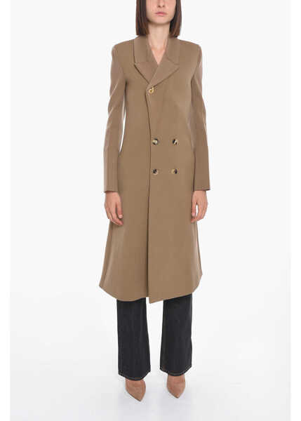 Paltoane Bottega Veneta Double-Breasted Stretch Wool Coat Beige Femei (BM 11635704) 4