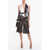 Bottega Veneta Set Semiplonge Consisting Of Silk Top And Leather Shorts Brown