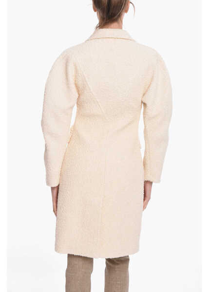 Paltoane Bottega Veneta Stretch Cotton-Boucl Single-Breasted Coat White Femei (BM 11635734) 2