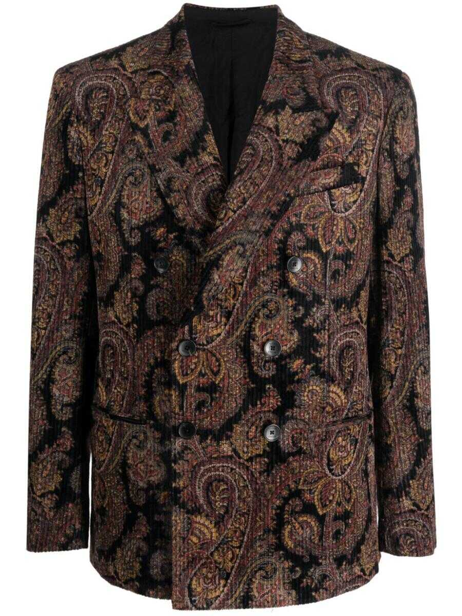 ETRO ETRO Cotton double-breasted jacket BLACK