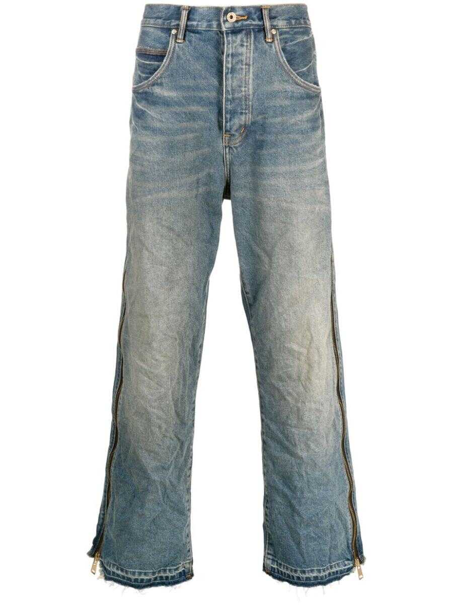 PURPLE BRAND PURPLE BRAND Full zip side denim jeans CLEAR BLUE