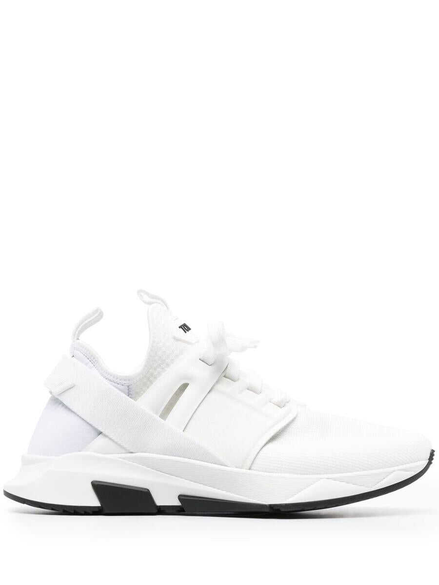 Tom Ford TOM FORD Jago neoprene and suede sneakers WHITE