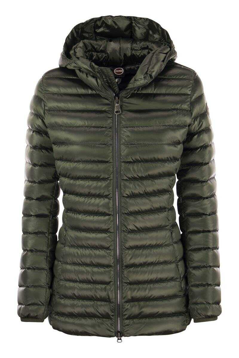 COLMAR ORIGINALS COLMAR FRIENDLY - Medium-length glossy down jacket GREEN