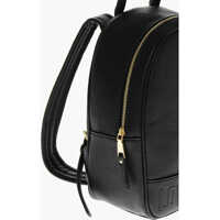 Rucsacuri Moschino Dama - Rucsacuri Moschino Love Textured Faux Leather Backpack With Embossed Logo Black Femei (BM 11655516) - B-mall.ro