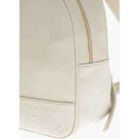 Rucsacuri Moschino Dama - Rucsacuri Moschino Love Textured Faux Leather Backpack With Embossed Logo Beige Femei (BM 11655519) - B-mall.ro