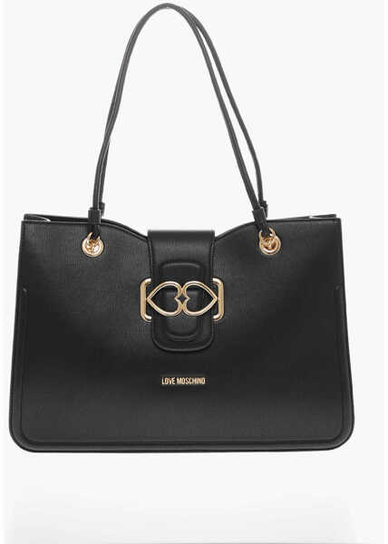 Genti de mana Moschino Love Moschino Faux Leather Tote Bag With Golden Closure Black Femei (BM 11655534) 1