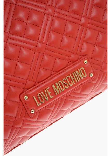 Genti de mana Moschino Love Quilted Tote Bag With Golden Chain Red Femei (BM 11655546) 4