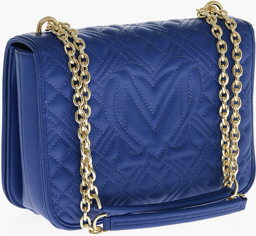 Genti de umar Moschino Love Moschino Faux Leather Quilted Shoulder Bag With Lm-Logo Blue Femei (BM 11655549) 2