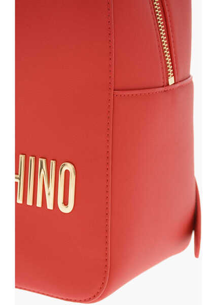 Rucsacuri Moschino Love Moschino Faux Leather Backpack With Lettering Logo Red Femei (BM 11655552) 4