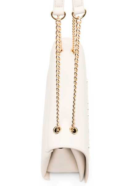 Genti de umar Moschino Love Faux Leather Shoulder Bag With Golden Lettering-Logo Beige Femei (BM 11655555) 4