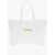 Moschino Love Quilted Faux Leather Tote Bag With Metal Logo White