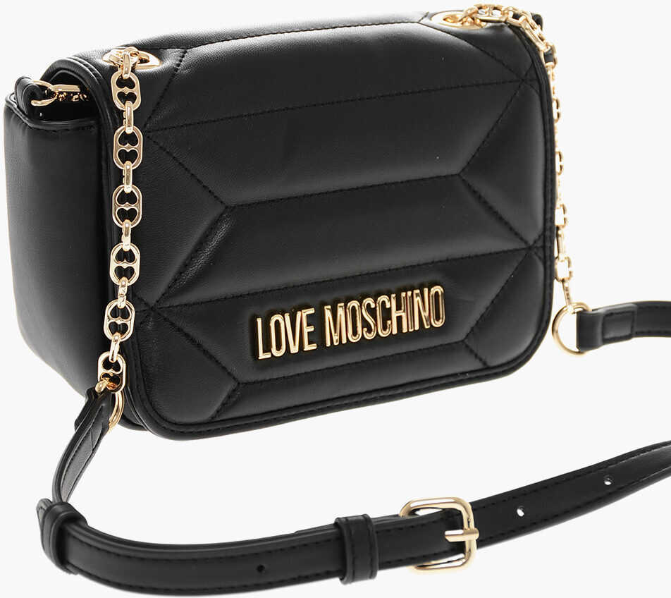 Genti tip postas Moschino Love Quilted Faux Leather Kaleidoscope Crossbody Bag With Go Black Femei (BM 11656431) 3