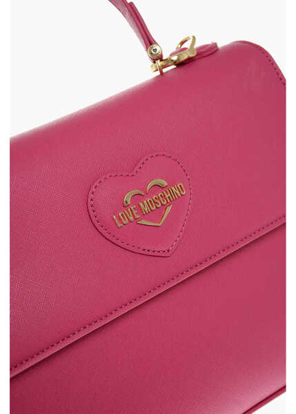 Genti de mana Moschino Love Saffiano Faux Leather Hande Bag With Removable Shoulder Pink Femei (BM 11656449) 4