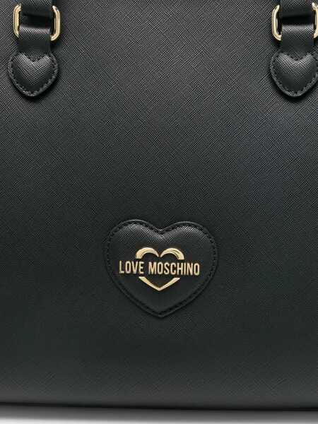 Genti de mana Moschino Love Saffiano Faux Leather Tote Bag Black Femei (BM 11656458) 4