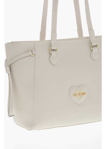 Genti de mana Moschino Love Saffiano Faux Leather Tote Bag Beige Femei (BM 11656461) 3