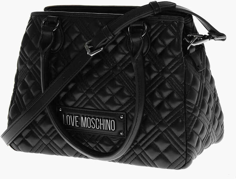 Genti tip postas Moschino Love Quilted Faux Leather Bag With Removable Shoulder Strap Black Femei (BM 11656473) 3