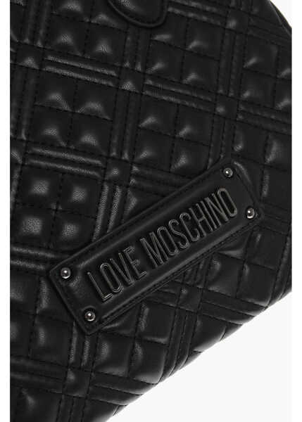 Genti tip postas Moschino Love Quilted Faux Leather Bag With Removable Shoulder Strap Black Femei (BM 11656473) 4