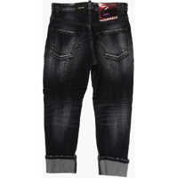 Blugi pentru Baieti - Blugi drepti DSQUARED2 Cuffed Hem Combat Distressed Jeans Gray Baieti (BM 11660661) - B-mall.ro