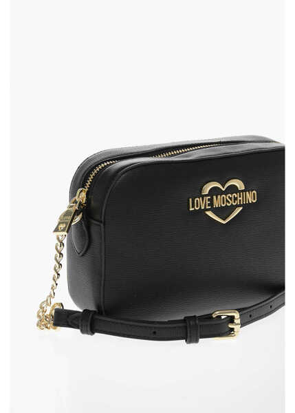 Genti tip postas Moschino Love Faux Leather Crossbody Bag With Golden Details Black Femei (BM 11660727) 3