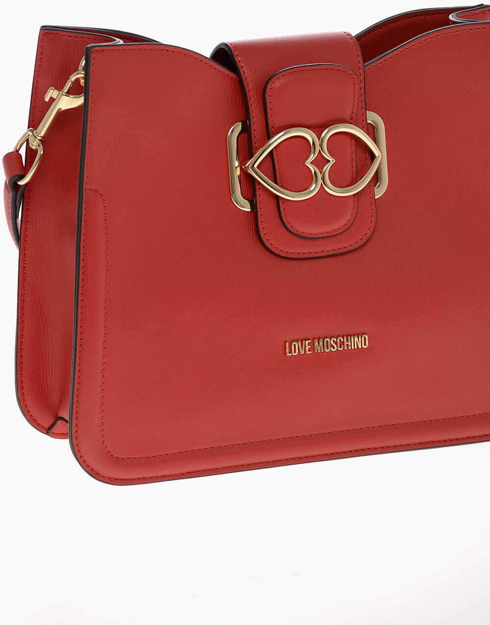 Genti de umar Moschino Love Faux Leather Shoulder Bag With Golden Hearts Red Femei (BM 11660730) 3