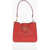 Moschino Love Faux Leather Shoulder Bag With Golden Hearts Red