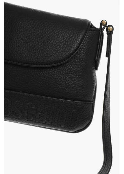 Genti tip postas Moschino Love Textured Faux Leather Crossbody Bag Black Femei (BM 11661801) 4