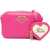 Moschino Love Faux Leather Crossbody Bag With Golden Details Pink