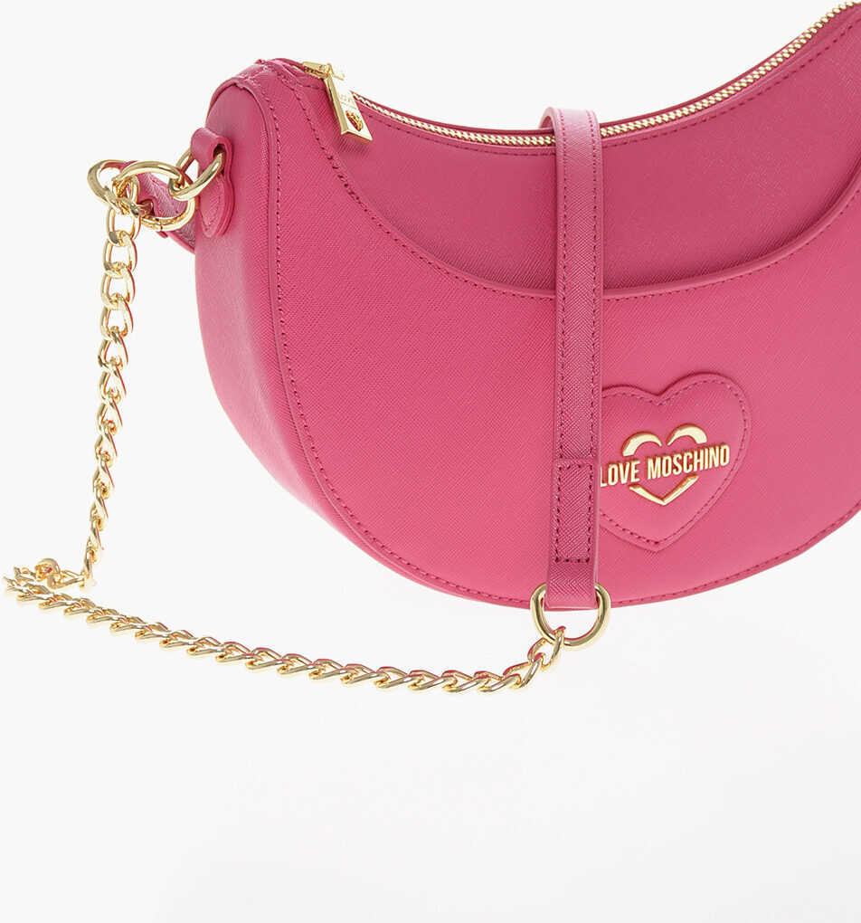 Genti tip postas Moschino Love Saffiano Faux Leather Eco-Friendly Hobo Bag Pink Femei (BM 11661816) 3