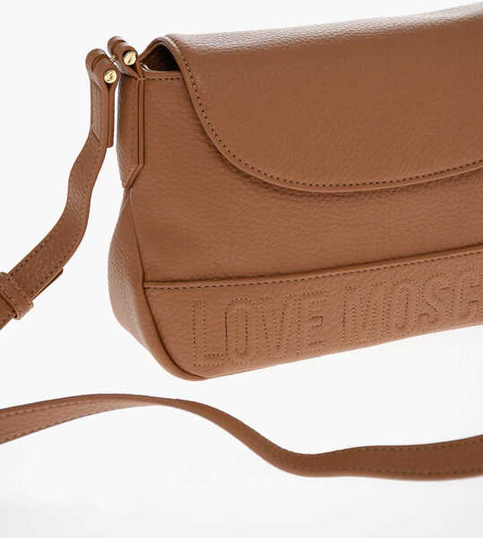 Genti tip postas Moschino Love Pebbled Faux Leather Crossbody Bag Brown Femei (BM 11662089) 3