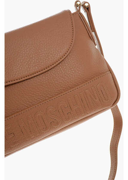 Genti tip postas Moschino Love Pebbled Faux Leather Crossbody Bag Brown Femei (BM 11662089) 4
